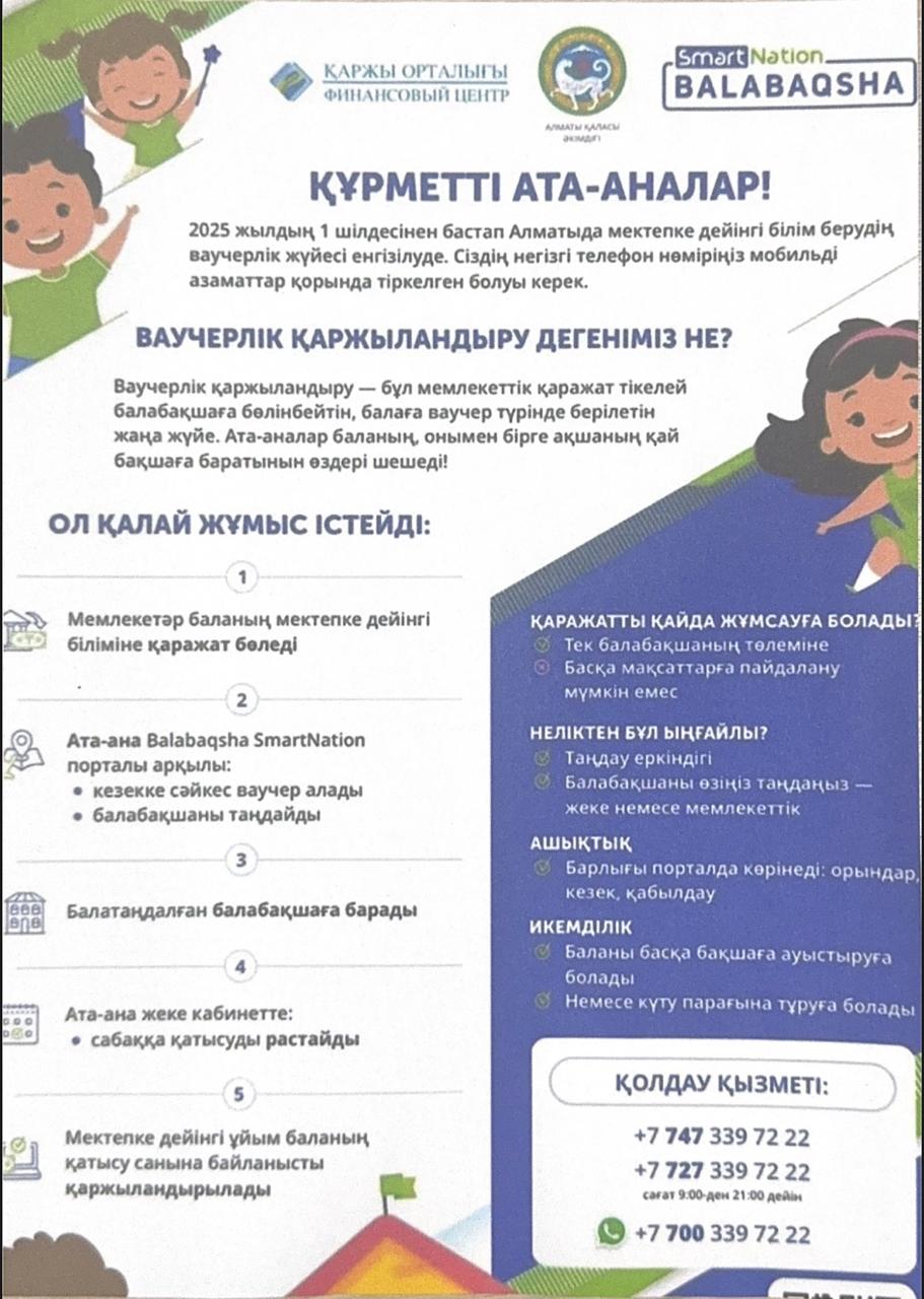 Ваучерлік қаржыландыру жайлы ақпарат